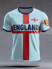 Herren UK Fußballliebhaber England 2026 Bedrucktes Kurzarm-T-Shirt