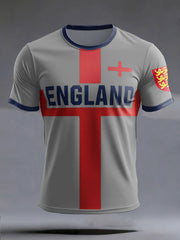 Herren UK Fußballliebhaber England 2026 Bedrucktes Kurzarm-T-Shirt