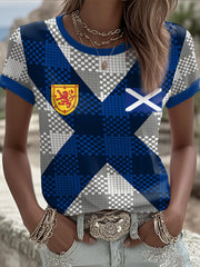 Damen T-Shirt mit Aufdruck „Scotland Football Lover“