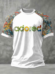 Herren-T-Shirt mit kurzem Arm, Zitronen-Rosen-Musiker-Aufdruck