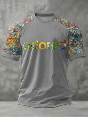 Herren-T-Shirt mit kurzem Arm, Zitronen-Rosen-Musiker-Aufdruck