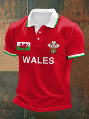 Herren Wales Rugby Liebhaber CYMRU Bedruckte Freizeit-Oberteile
