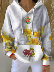Damen-Hoodie mit Aufdruck „St. David's Day Wales Proud“