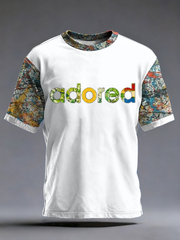 Herren-T-Shirt mit kurzen Ärmeln und „Lemon Roses Music Lover“-Aufdruck