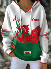 Damen-Kapuzenpullover mit walisischem Rugby-Liebhaber-Aufdruck