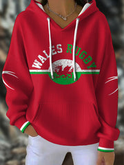 Wales Rugby Liebhaber Hoodie für Damen mit Aufdruck