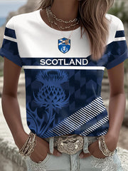 Damen T-Shirt mit Aufdruck „Scotland Rugby Lover“