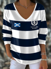 Damen T-Shirt mit Aufdruck „Scotland Rugby Lover“