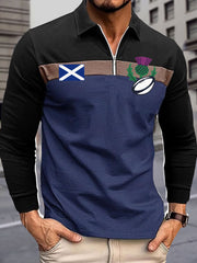 Bedruckte Zip-Up-Oberteile für Herren – Liebhaber der schottischen Rugby-Nationalmannschaft