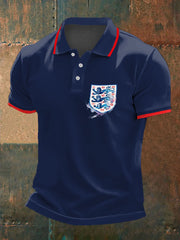Herren UK Fußball-Liebhaber England bedrucktes Poloshirt