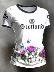Damen Schottland Rugby Liebhaber bedrucktes T-Shirt