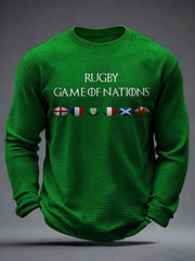 Herren Rugby Fan Waffeloberteile mit Aufdruck