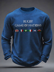 Herren Rugby Fan Waffeloberteile mit Aufdruck