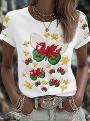 Wales-Rugby-Kunst-T-Shirt für Damen mit Aufdruck