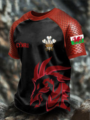 Herren Wales Rugby Liebhaber bedrucktes T-Shirt