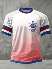 Herren T-Shirt mit England-Aufdruck, kurzärmelig, für Fußballliebhaber
