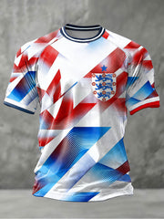 Herren T-Shirt mit England-Aufdruck, kurzärmelig, für Fußballliebhaber