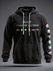Unisex 6-Nationen-Rugby-Liebhaber Kapuzenpullover mit Aufdruck