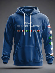 Unisex 6-Nationen-Rugby-Liebhaber Kapuzenpullover mit Aufdruck