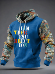 Herren Lemon Roses Musikliebhaber Karierter Baumwoll-Kapuzenpullover mit Aufdruck