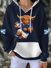 Damen Schottland Rugby Liebhaber Bedruckter Kapuzenpullover