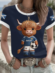 Damen Schottland Fußball Liebhaber bedrucktes T-Shirt