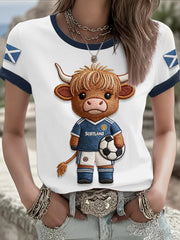 Damen Schottland Fußball Liebhaber bedrucktes T-Shirt