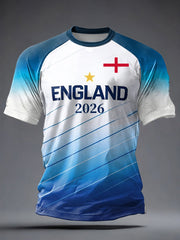 Herren Großbritannien Fußball-Liebhaber England bedrucktes Kurzarm-T-Shirt
