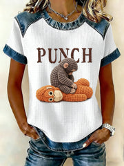 Damen Punch Monkey Brave Bedrucktes Waffel-T-Shirt
