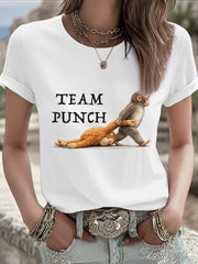 Damen T-Shirt mit Punch Monkey Brave Aufdruck