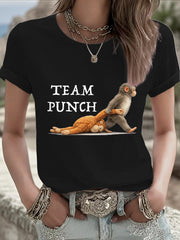 Damen T-Shirt mit Punch Monkey Brave Aufdruck