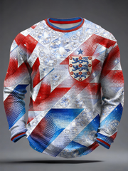 Herren UK Football Lover England bedrucktes Waffel-Langarm-T-Shirt