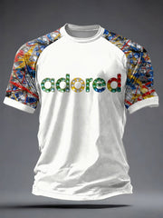 Herren T-Shirt mit Zitronen-Rosen-Musikliebhaber-Aufdruck, Kurzarm