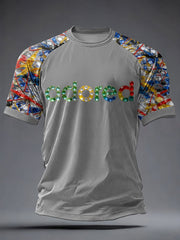 Herren T-Shirt mit Zitronen-Rosen-Musikliebhaber-Aufdruck, Kurzarm