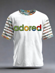 Herren T-Shirt mit Zitronenrosen und Musikliebhaber-Print, kurze Ärmel