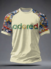 Herren T-Shirt mit Zitronen-Rosen-Musikliebhaber-Aufdruck, Kurzarm