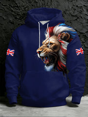 Herren-Kapuzenpullover mit britischem Print und Tasche