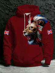 Herren-Kapuzenpullover mit britischem Print und Tasche