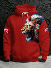 Herren-Kapuzenpullover mit britischem Print und Tasche