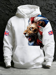 Herren-Kapuzenpullover mit britischem Print und Tasche