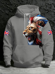 Herren-Kapuzenpullover mit britischem Print und Tasche