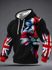 Herren Hoodie im britischen Stil mit Print