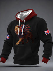 Herren-Kapuzenpullover im britischen Stil mit Aufdruck