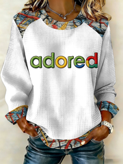 Damen Patchwork-Top „Lemon Roses Music Lover“ mit Print