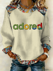 Damen Patchwork-Top „Lemon Roses Music Lover“ mit Print