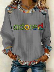 Damen Patchwork-Top „Lemon Roses Music Lover“ mit Print