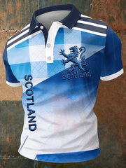 Herren Polo-Shirt mit Schottland-Aufdruck für Fußballliebhaber