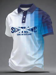 Herren Polo-Shirt mit Schottland-Aufdruck für Fußballliebhaber