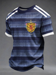 Herren T-Shirt mit schottischem Fußball-Liebhaber-Druck und kurzen Ärmeln