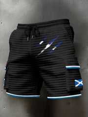 Herren-Shorts mit Schottlandflagge und „Proud The Brave“-Aufdruck